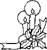 Candles with mistletoe